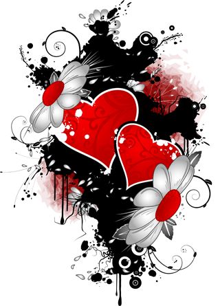 corazones y flores
